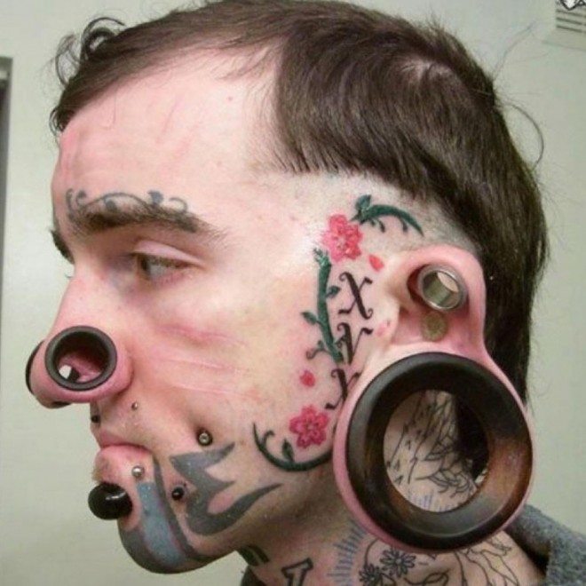 weird faces tattoo designs