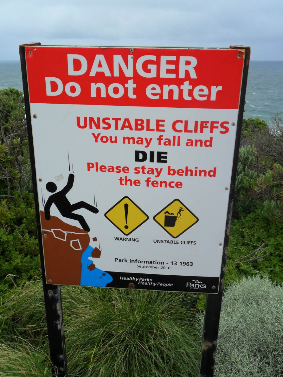 funny signs cliffs