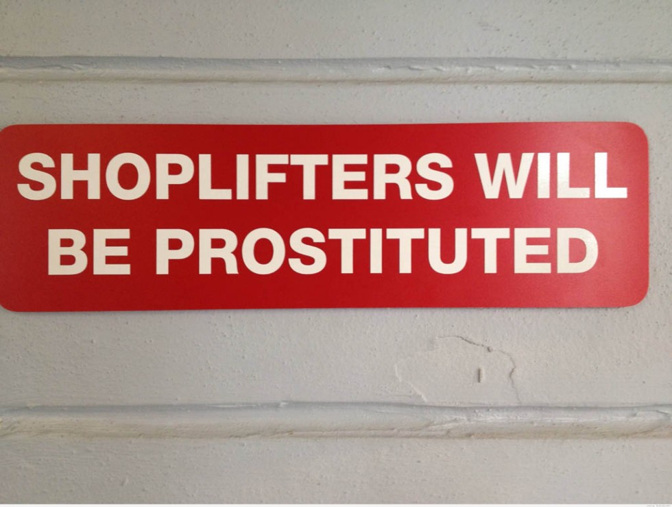 funny signs shoplifters