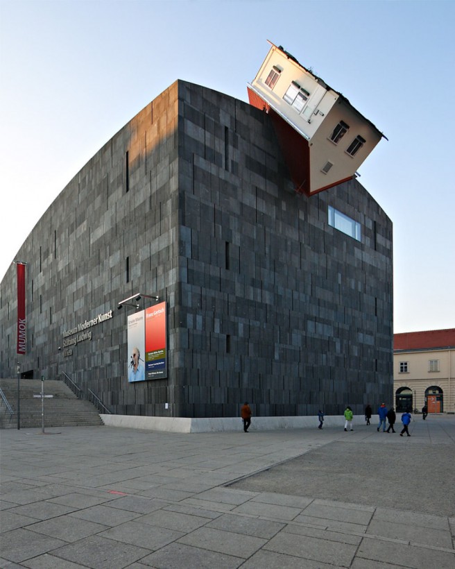 erwin wurm house attack viena austria modern architectural wonders