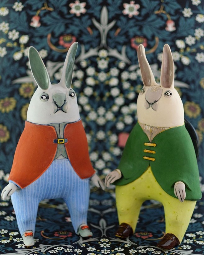 6 ceramic animal sculpture rabbit nastia calaca