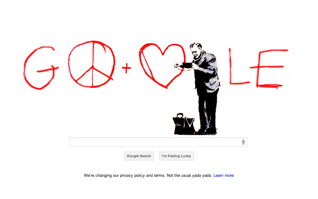 banksy peace funny google doodles