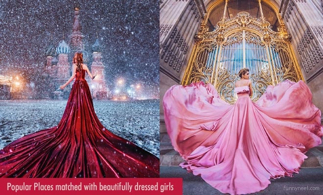 beautifully dressed girls in popular places