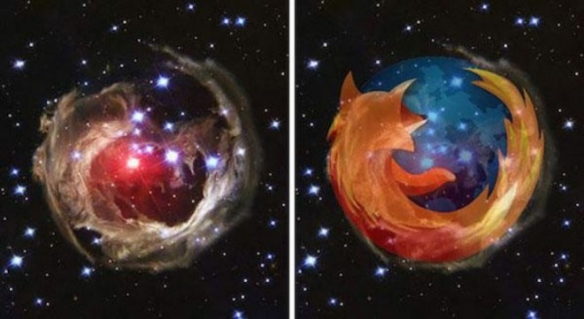 v838 monocerotis star and firefox funny similar things photography