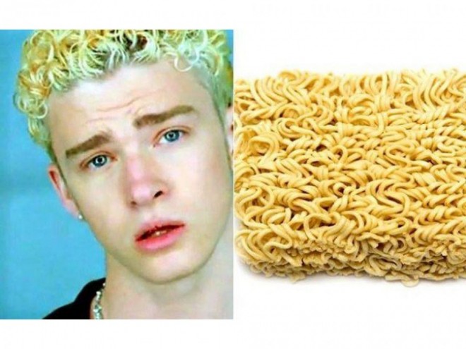 justin timberlake hair looks like ramen noodles similar funny photography
