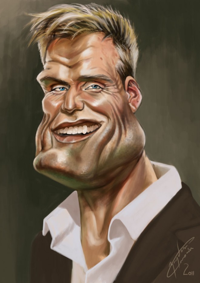 dolph lundgren funny caricature by bogdancovaciu