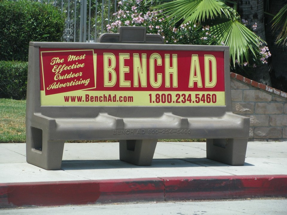funny benches advertising