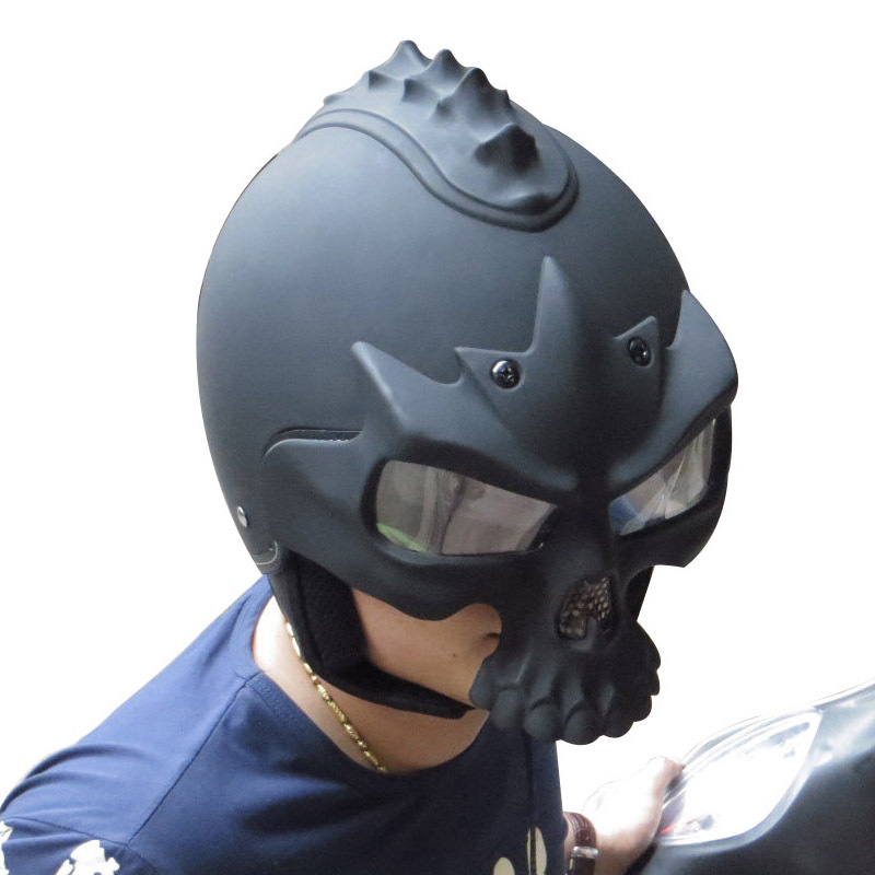 cool black skull bone motorcycle helmets