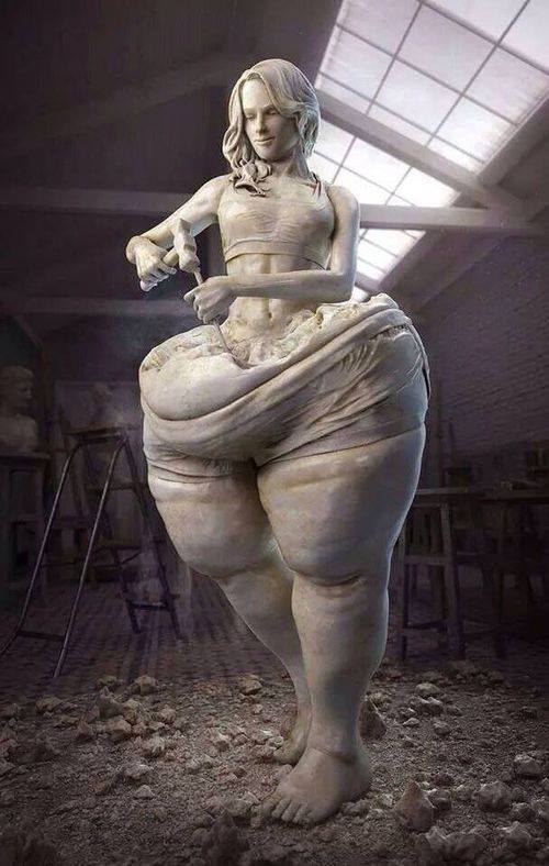 funny woman body sculpting