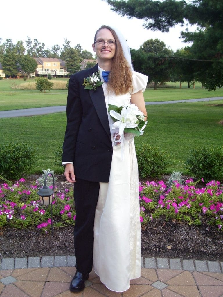 funny wedding dress half man woman