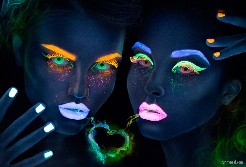 body painting glow night photo by opusluxuria