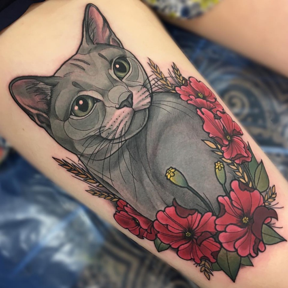 inspired tattoo cat