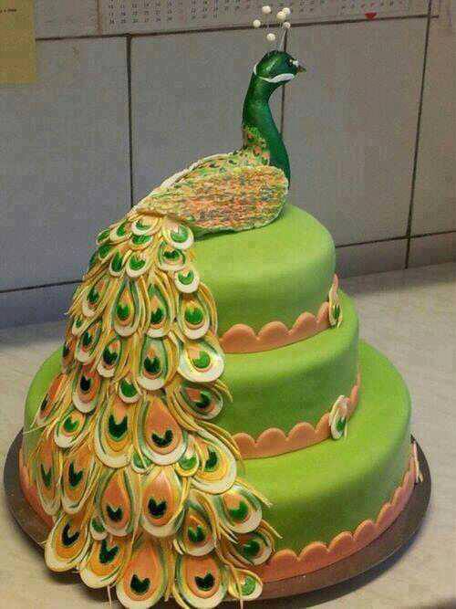 beautiful peacock cake design