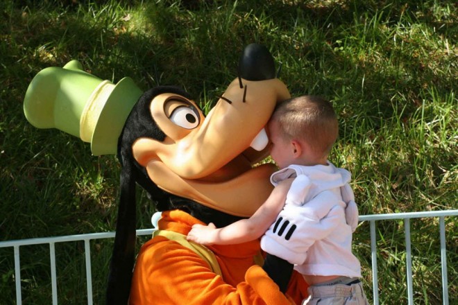 funny baby with goofy