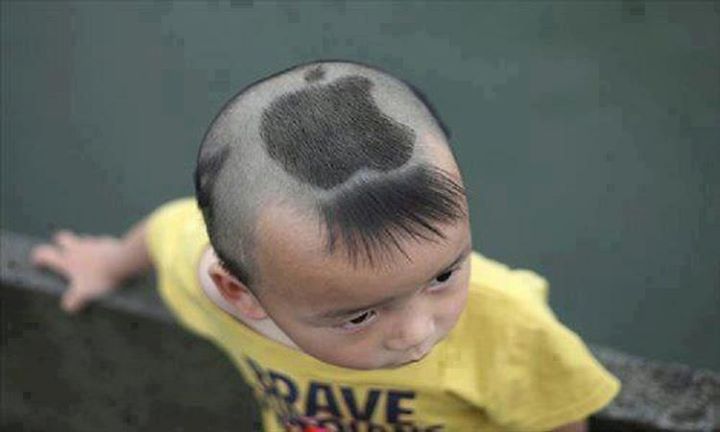 funny baby hair style