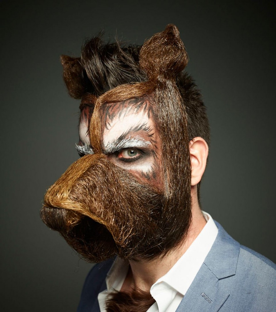 funny beard moustache fox by incredibeard