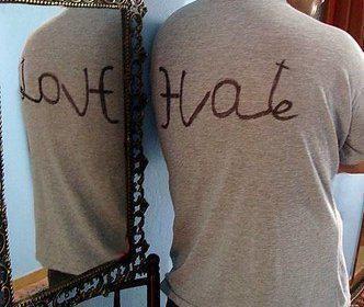 love appears hate in the mirror