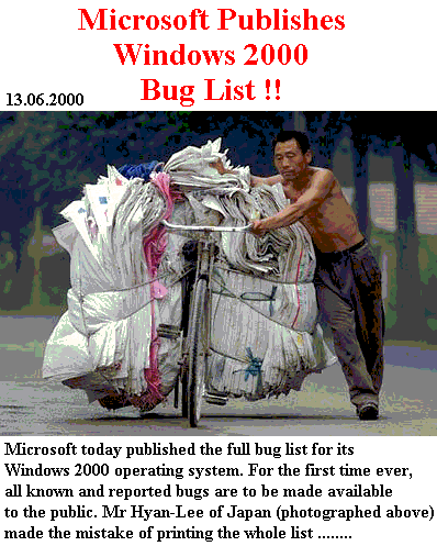 microsoft bug lists
