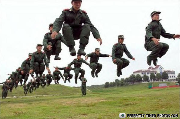 soldiers perfectly timed photograph