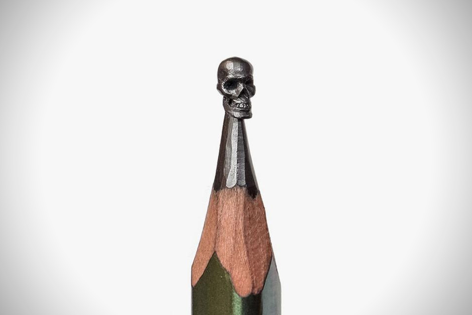 creative pencil skull art idea