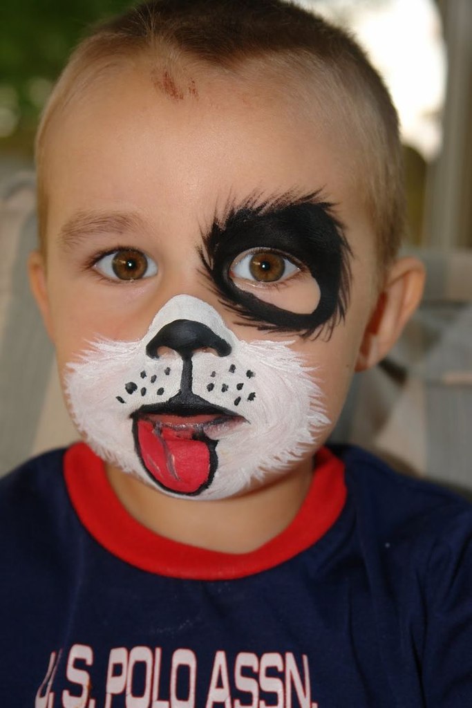 funny dog face painting