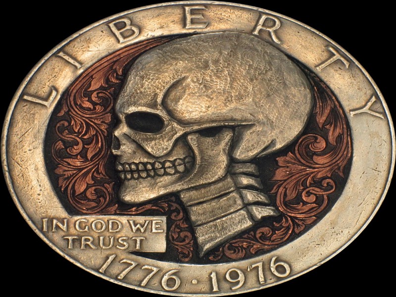 creative liberty coin skull art idea