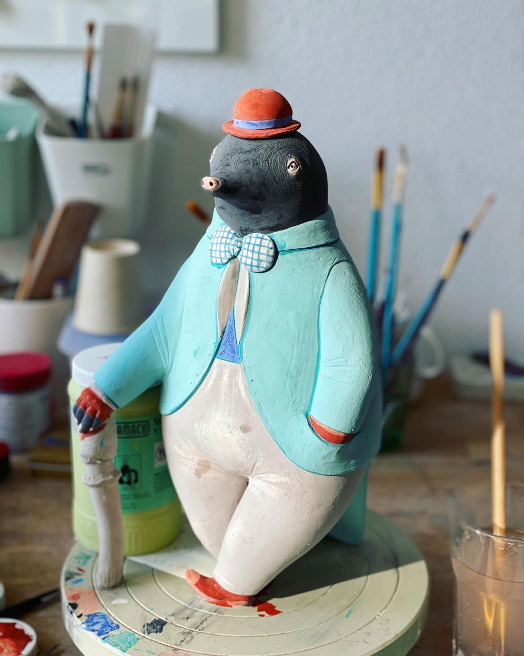 creative ceramic art work dolphin nastia calaca