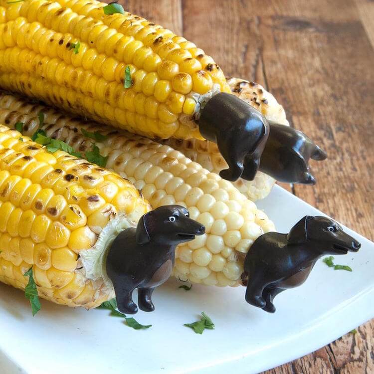 funny gift dog corn holders