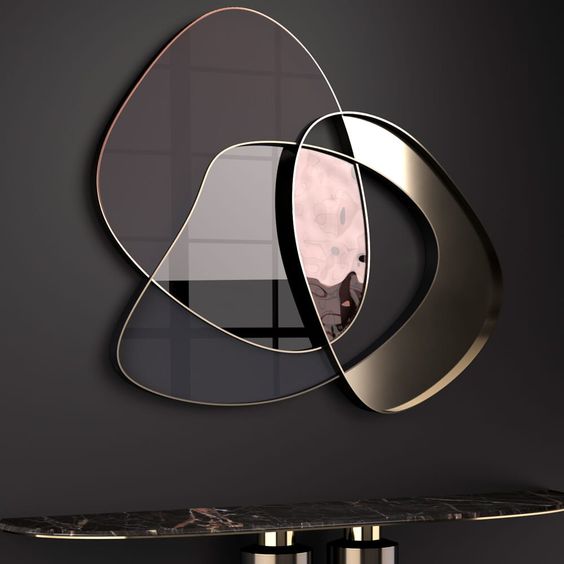 unusual shape mirror funny