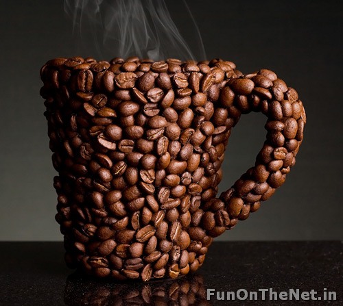 funny coffee mug beans