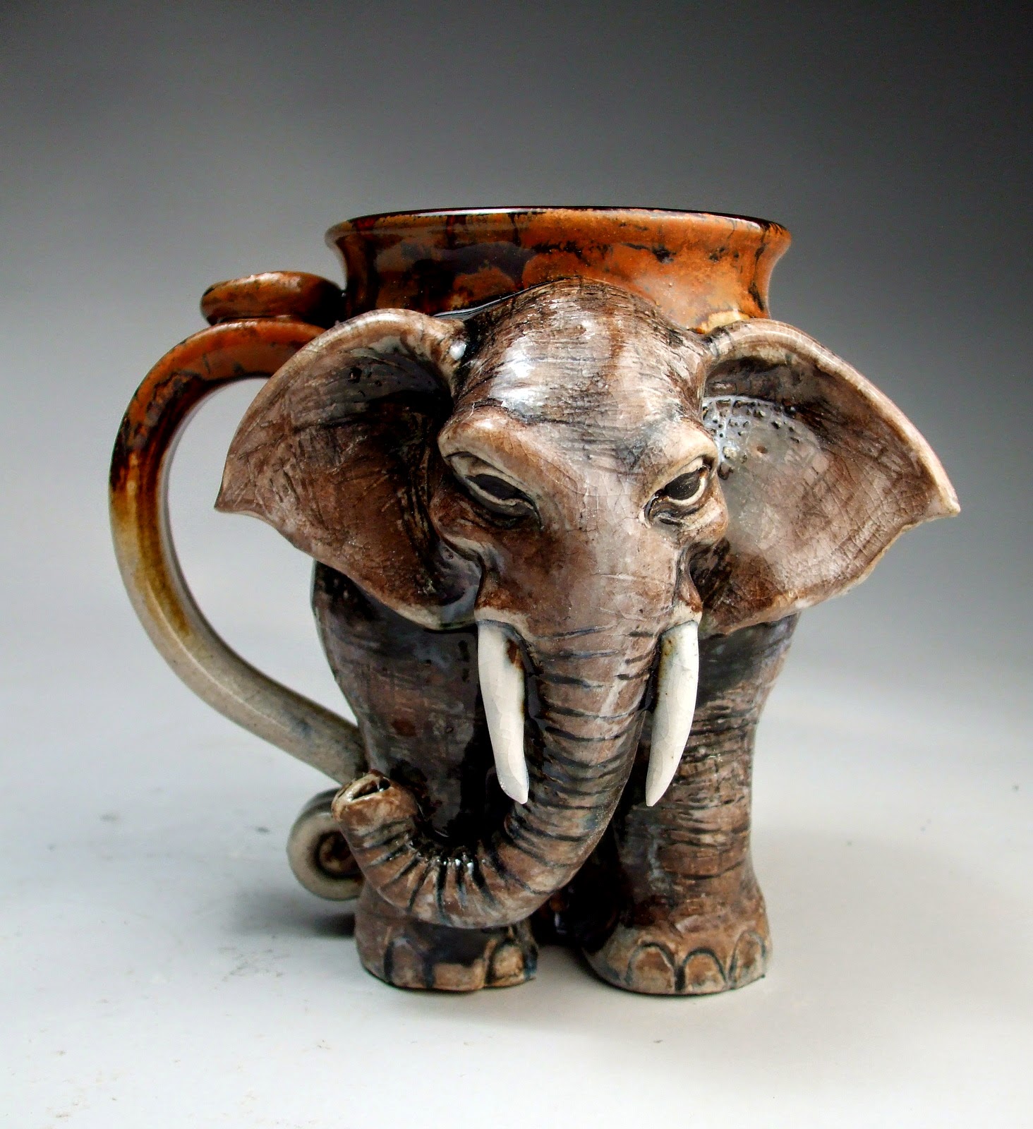 funny mug elephant face graftonpottery
