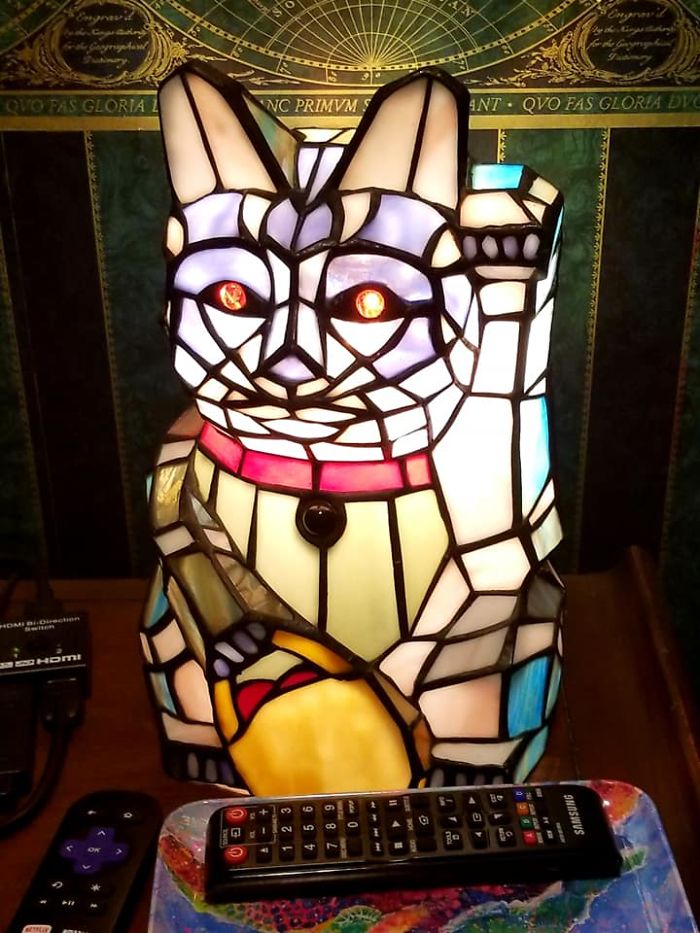 beautiful cat lamp design photo
