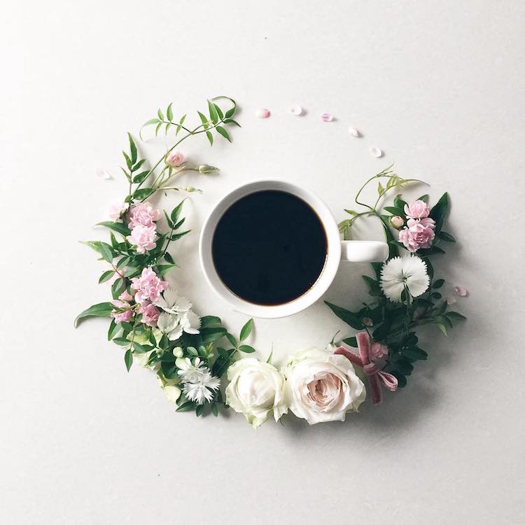 beautiful floral decoration coffee cup sawa
