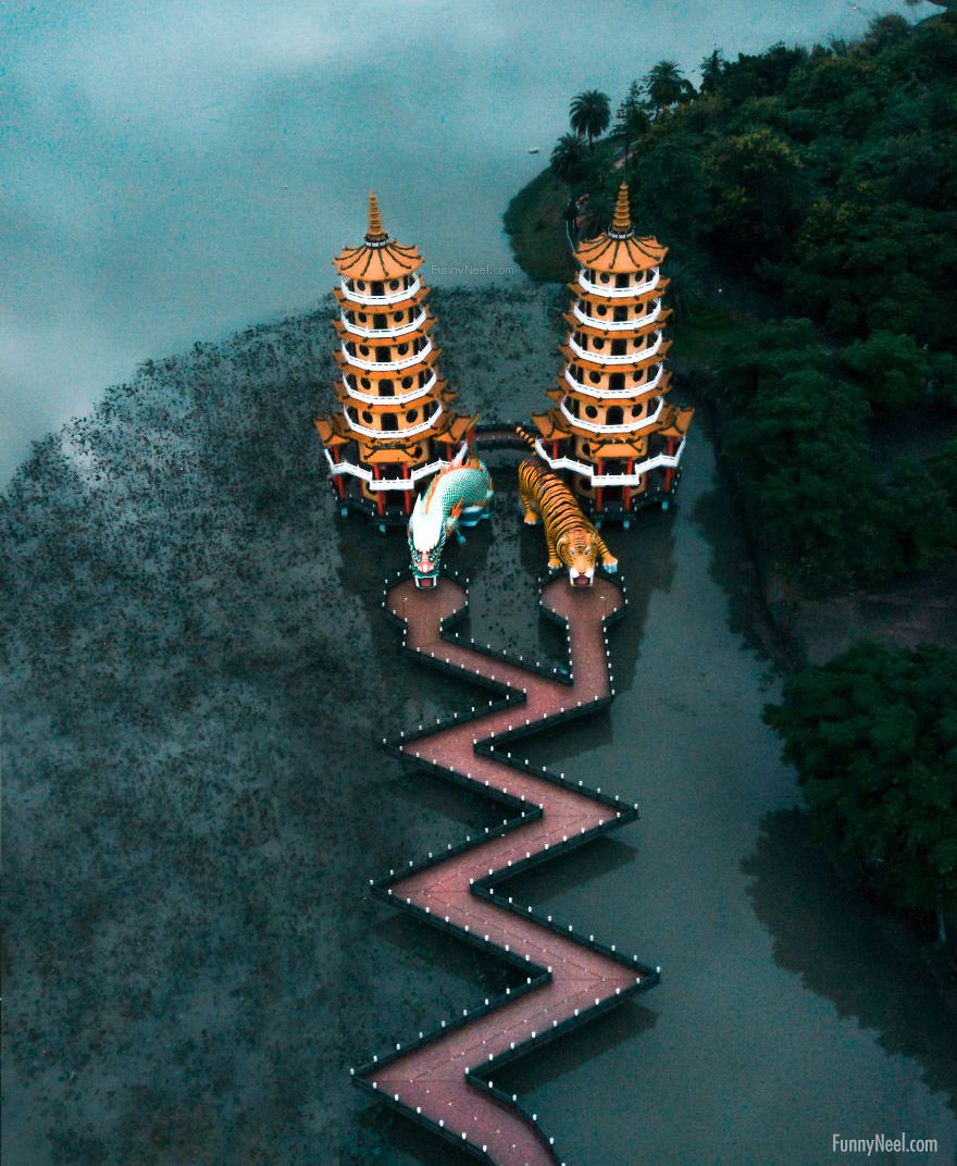 stunning dragon and tiger pagodas photo taiwan ell costi
