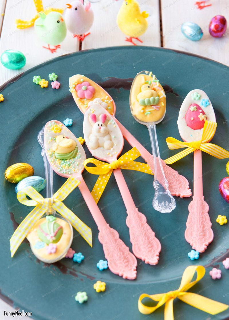 funny chocolate egg spoons