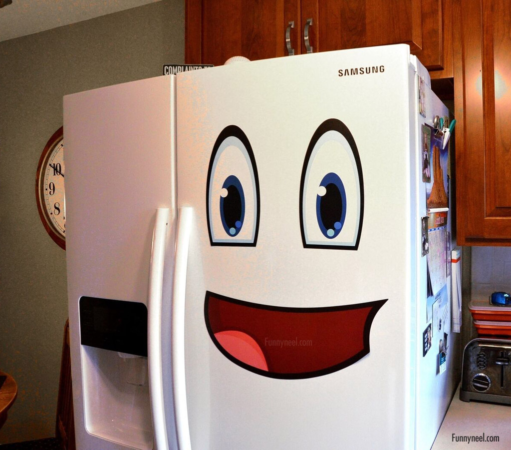funny stickers smile fridge