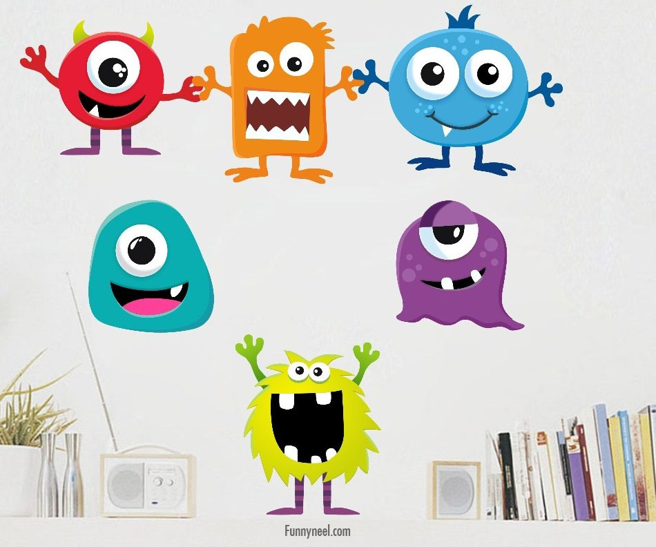 funny stickers monsters