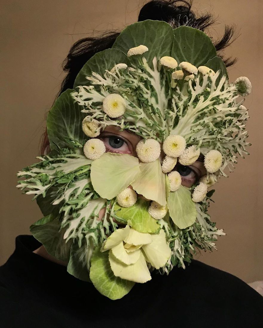 funny and weird costume made out vegetable katya
