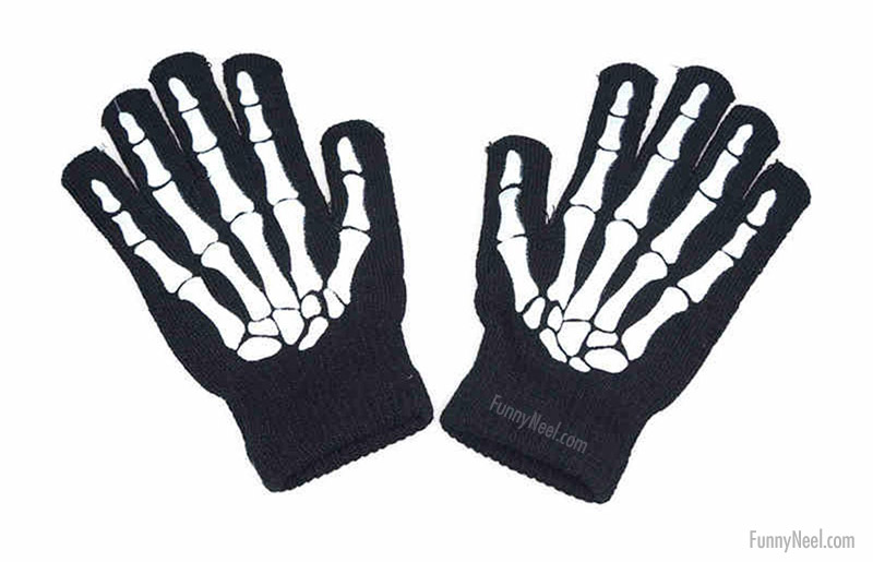 weird glove image skeleton