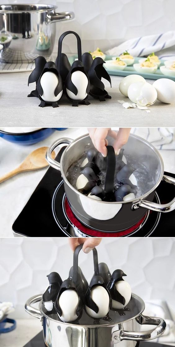 funny penguin shaped egg boiler