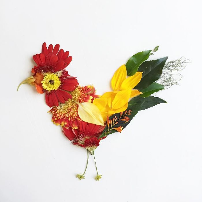beautiful flower art idea rooster collins