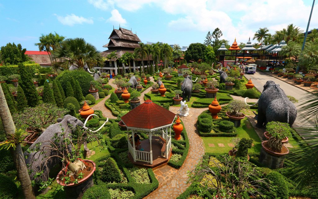 beautiful nong nooch tropical garden image thailand