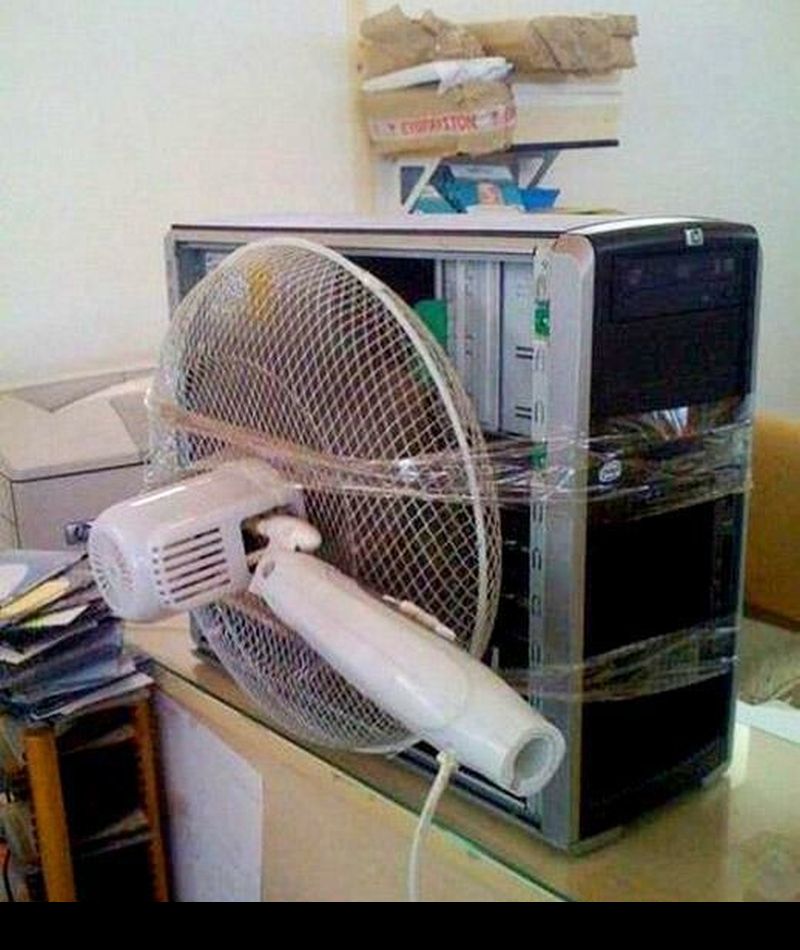 funny computer cpu and fan image