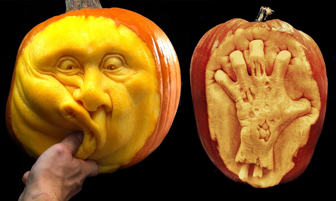 halloween pumpkin carving sculptures face villafane studios