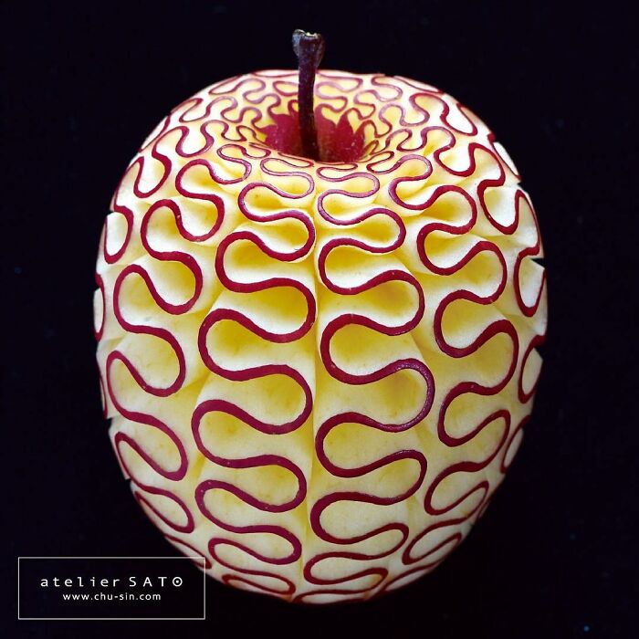 beautiful fruit carving apple tomoko sato
