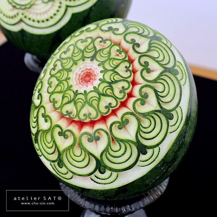beautiful fruit carving watermelon tomoko sato